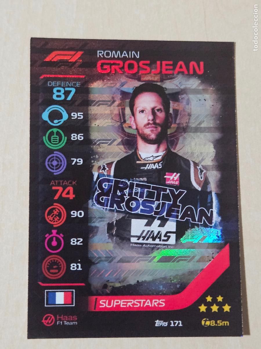 Coleccionismo deportivo: TOPPS TURBO ATTAX 2020 171 ROMAIN GROSJEAN SUPERSTARS - FORMULA 1