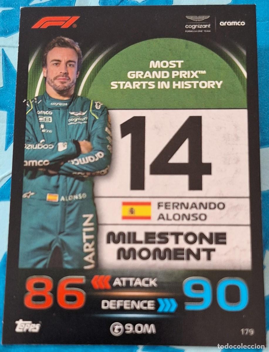Coleccionismo deportivo: Fernando Alonso Aston Martin Topps Formula 1 F-1 Milestone Moment