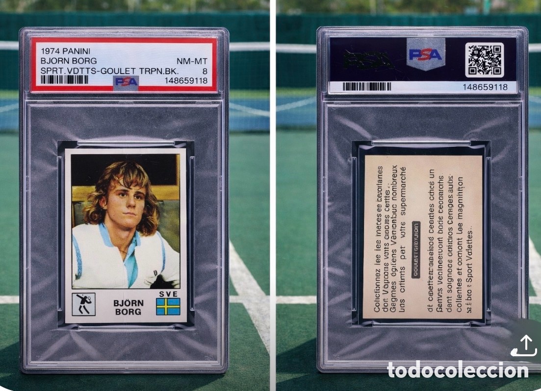 Collezionismo sportivo: 1974 BJ&Ouml;RN BORG ROOKIE TENIS PANINI/GOULET TURPIN PSA 8 NM-MT NONE HIGHER