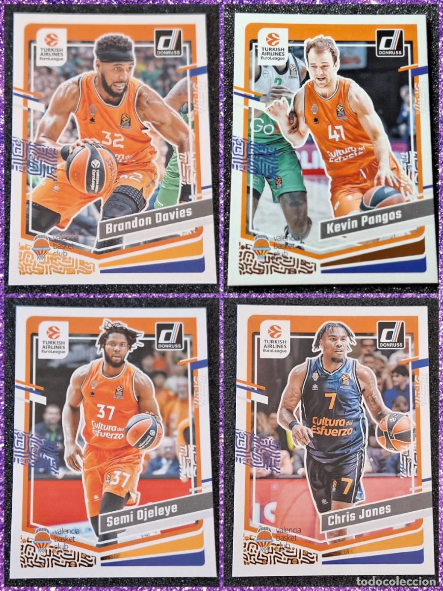 Sports collectibles: Lote 4 cards Valencia Basket Euroliga Kevin Pangos Brandon Davies Chris Jones Semi Ojeleye