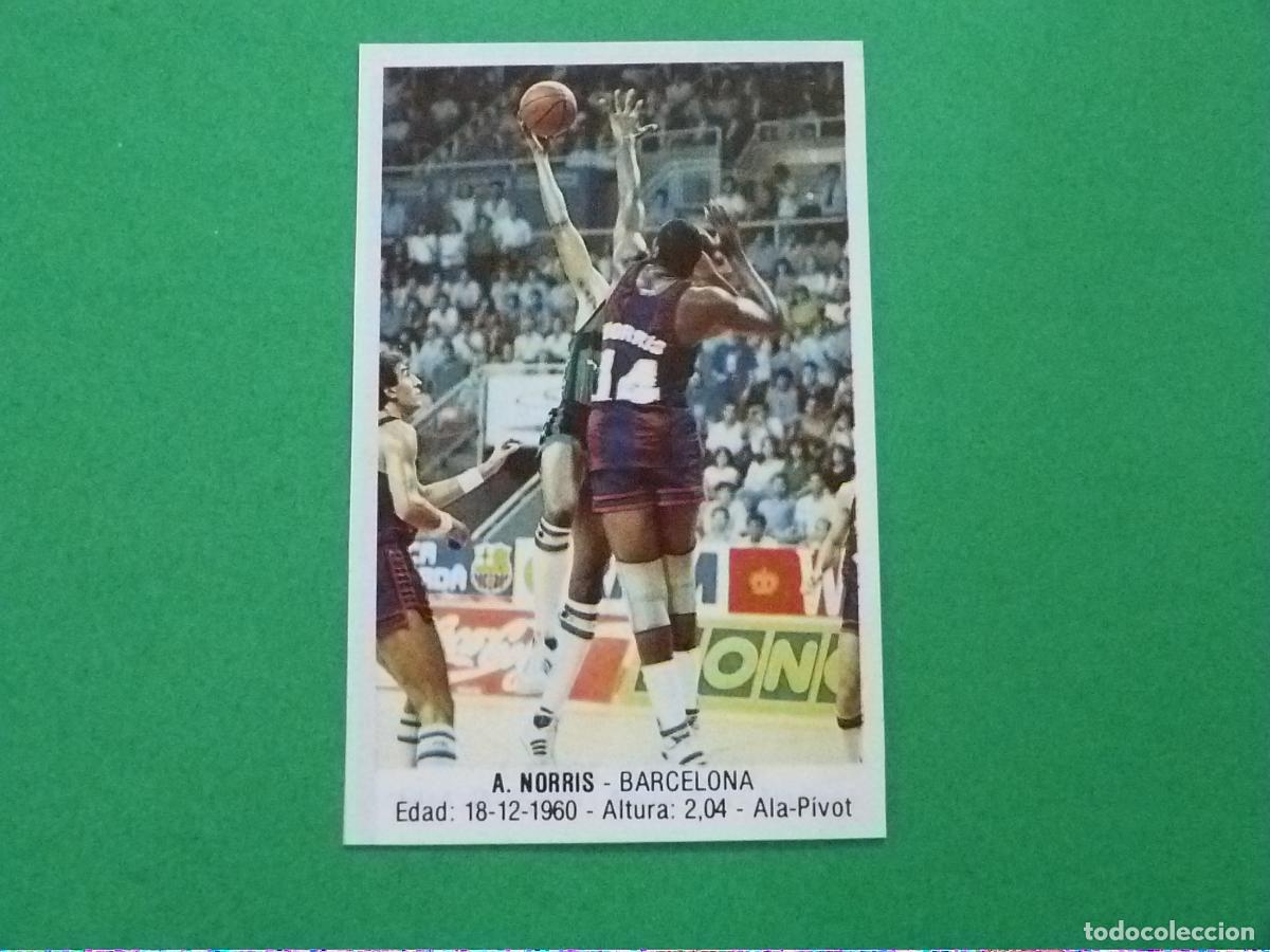 Collectionnisme sportif: CROMO BALONCESTO A. NORRIS F.C. BARCELONA RECORTADO N&ordm; 13 LIGA BALONCESTO 88 J.MERCHANTE