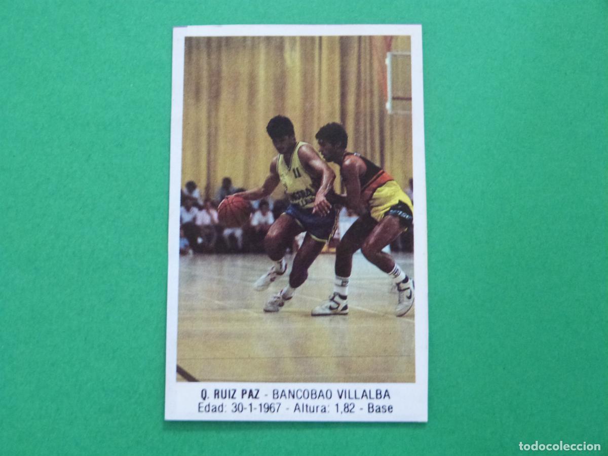 Coleccionismo deportivo: CROMO BALONCESTO Q. RUIZ PAZ BANCOBAO VILLALBA RECORTADO N&ordm; 1 LIGA BALONCESTO 88 J.MERCHANTE