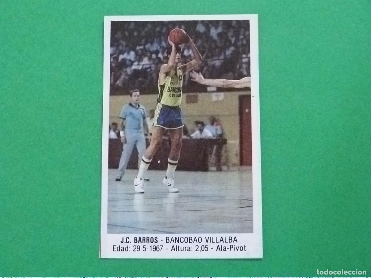 Coleccionismo deportivo: CROMO BALONCESTO J.C. BARROS BANCOBAO VILLALBA RECORTADO N&ordm; 4 LIGA BALONCESTO 88 J.MERCHANTE