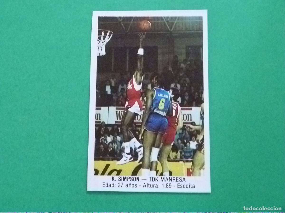 Coleccionismo deportivo: CROMO BALONCESTO K. SIMPSON TDK MANRESA RECORTADO N&ordm; 103 LIGA BALONCESTO 88 J.MERCHANTE