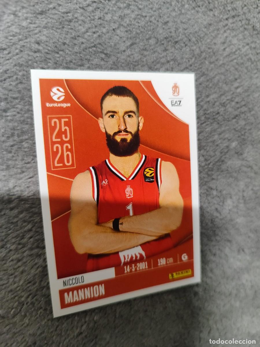 Colecionismo desportivo: 131 NICCOLO MANNION EUROLEAGUE 2025 2026 EA7 EMPORIO ARMANI MILAN PANINI EUROLIGA 25 26 BALONCESTO