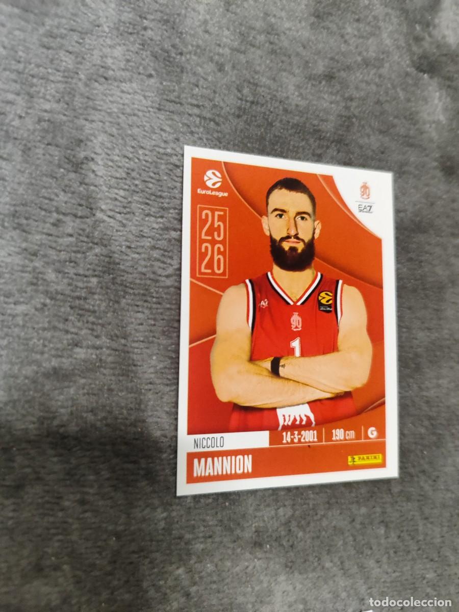 Colecionismo desportivo: 131 NICCOLO MANNION EUROLEAGUE 2025 2026 EA7 EMPORIO ARMANI MILAN PANINI EUROLIGA 25 26 BALONCESTO