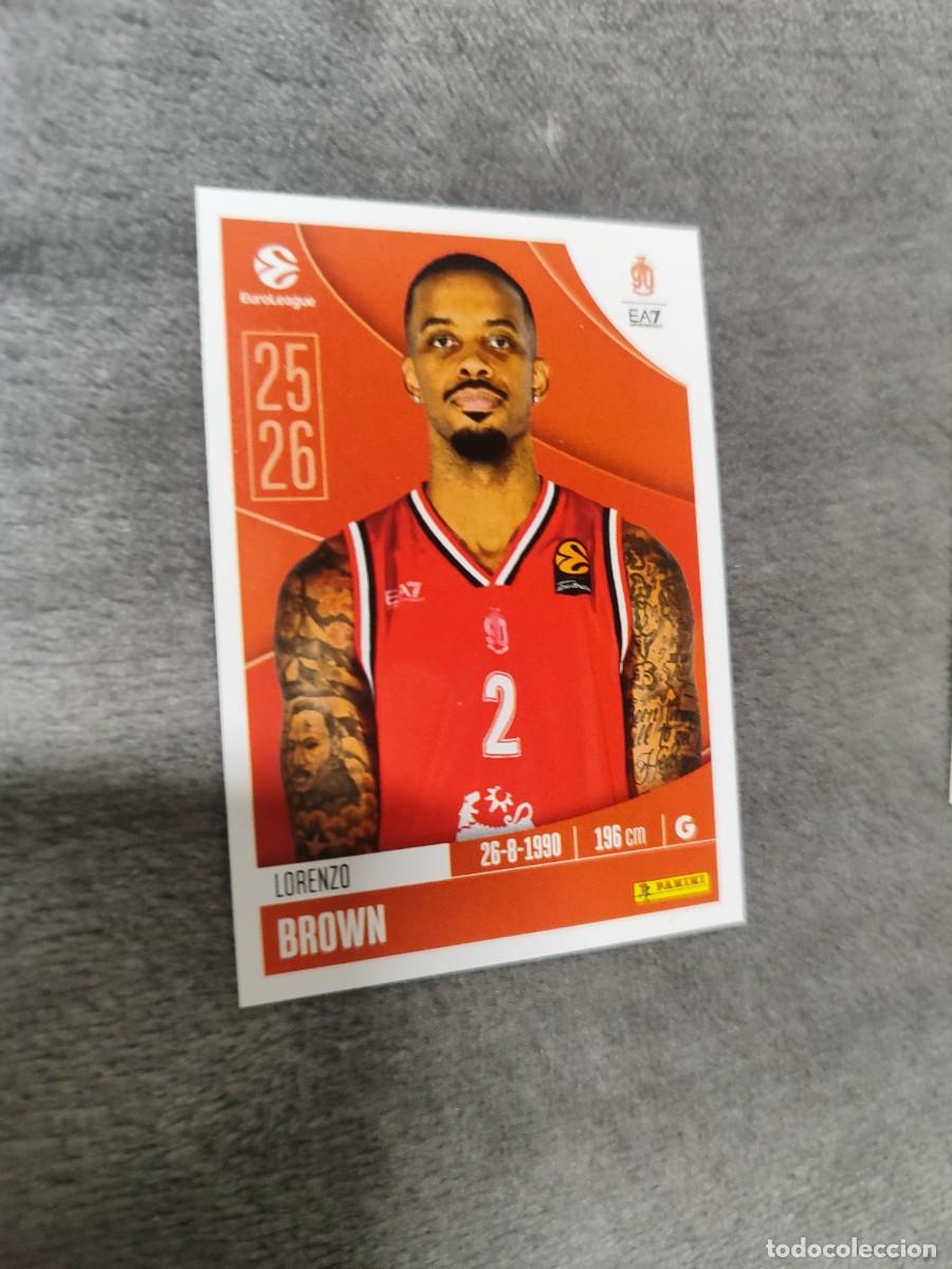 Collezionismo sportivo: 132 LORENZO BROWN EUROLEAGUE 2025 2026 EA7 EMPORIO ARMANI MILAN PANINI EUROLIGA 25 26 BALONCESTO