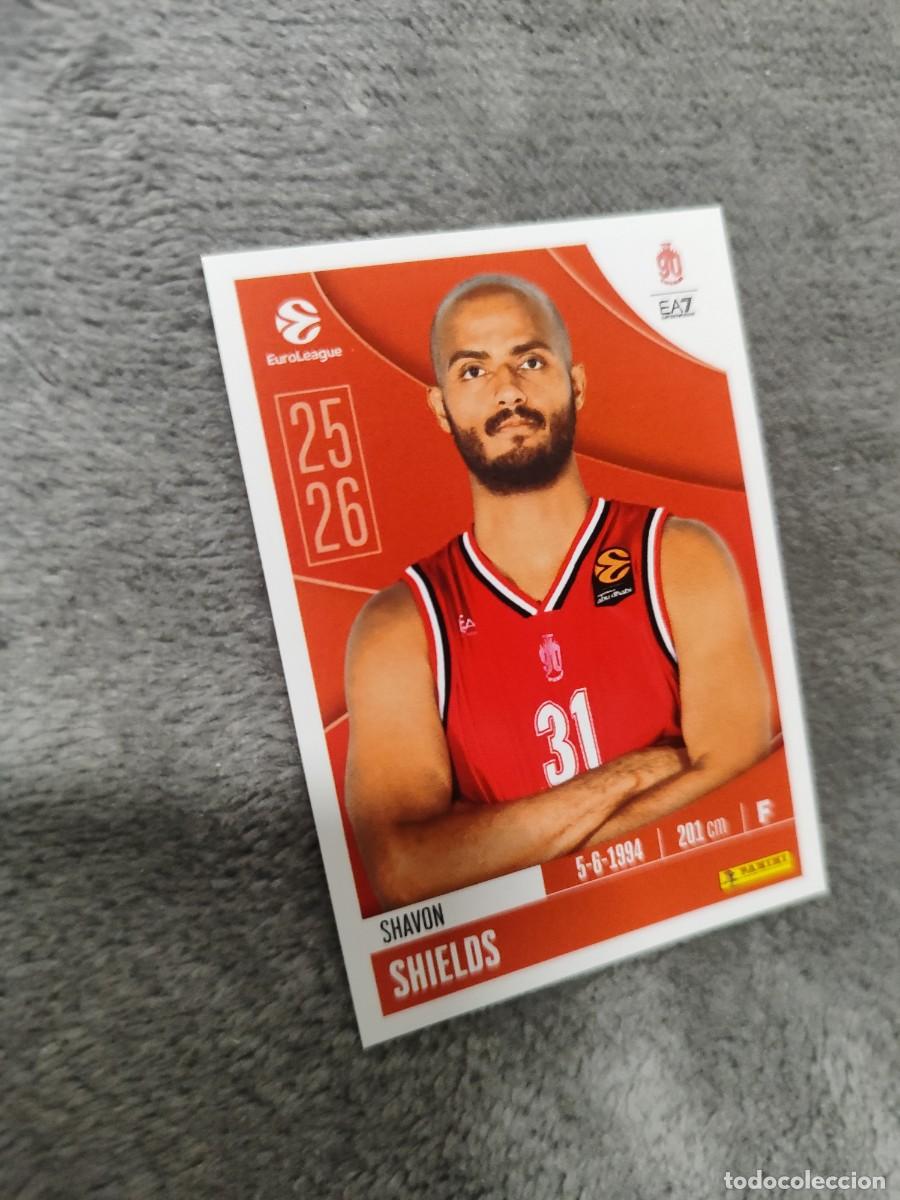 Coleccionismo deportivo: 140 SHAVON SHIELDS EUROLEAGUE 2025 2026 EA7 EMPORIO ARMANI MILAN PANINI EUROLIGA 25 26 BALONCESTO