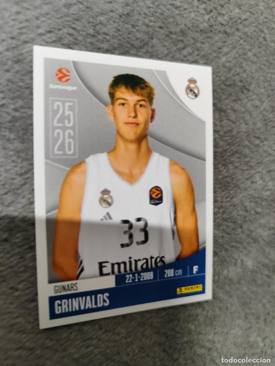 Coleccionismo deportivo: 329 GUNARS GRINVALDS EUROLEAGUE 2025 2026 REAL MADRID PANINI EUROLIGA 25 26 BALONCESTO