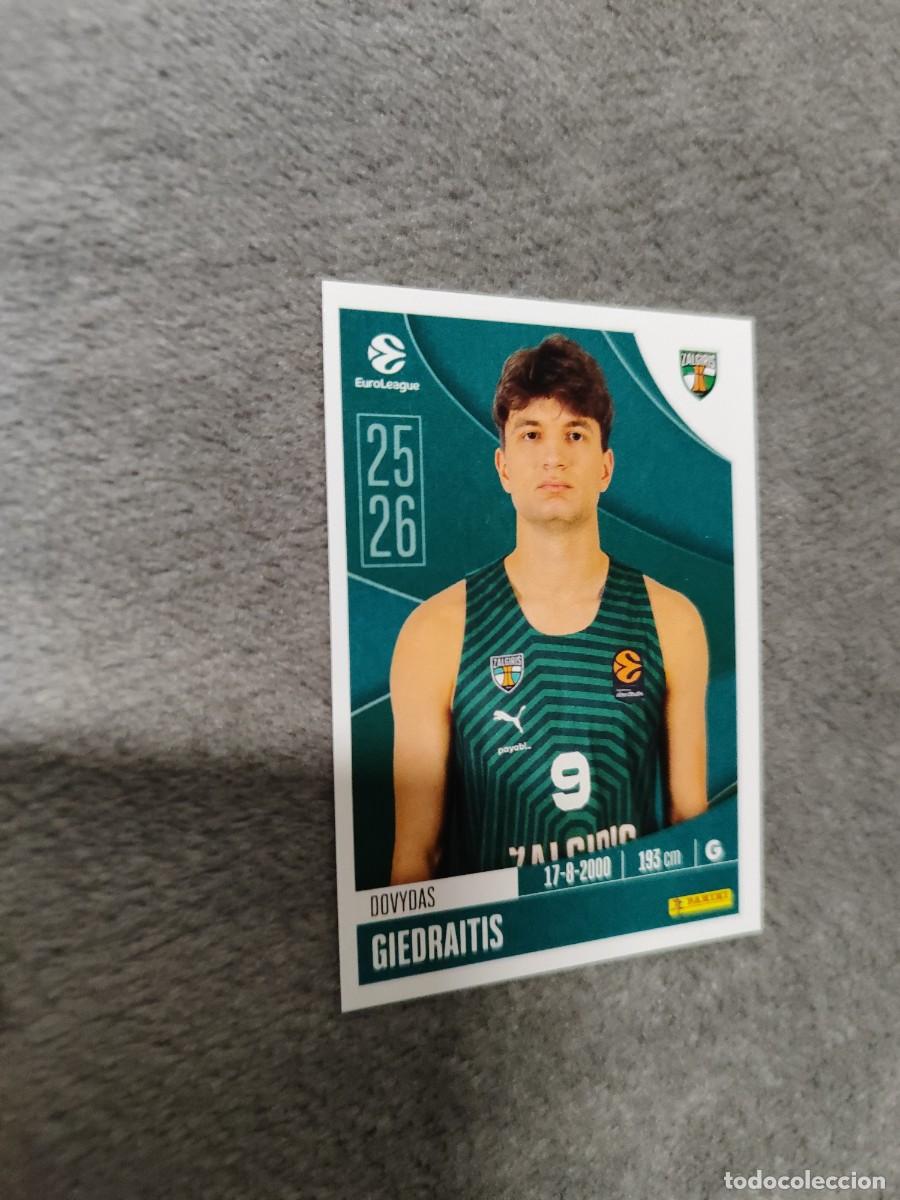 Colecionismo desportivo: 372 DOVYDAS GIEDRAITIS EUROLEAGUE 2025 2026 ZALGIRIS KAUNAS PANINI EUROLIGA 25 26 BALONCESTO