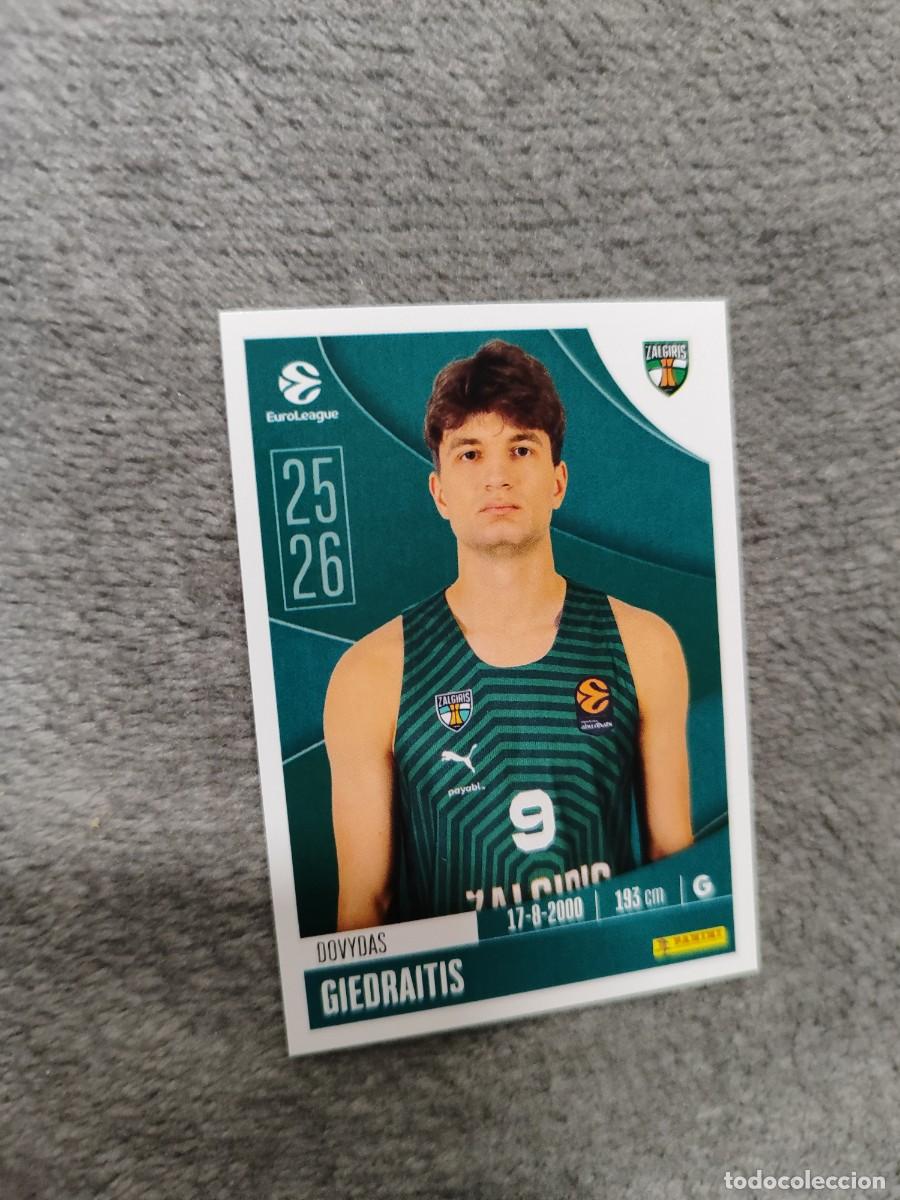Colecionismo desportivo: 372 DOVYDAS GIEDRAITIS EUROLEAGUE 2025 2026 ZALGIRIS KAUNAS PANINI EUROLIGA 25 26 BALONCESTO
