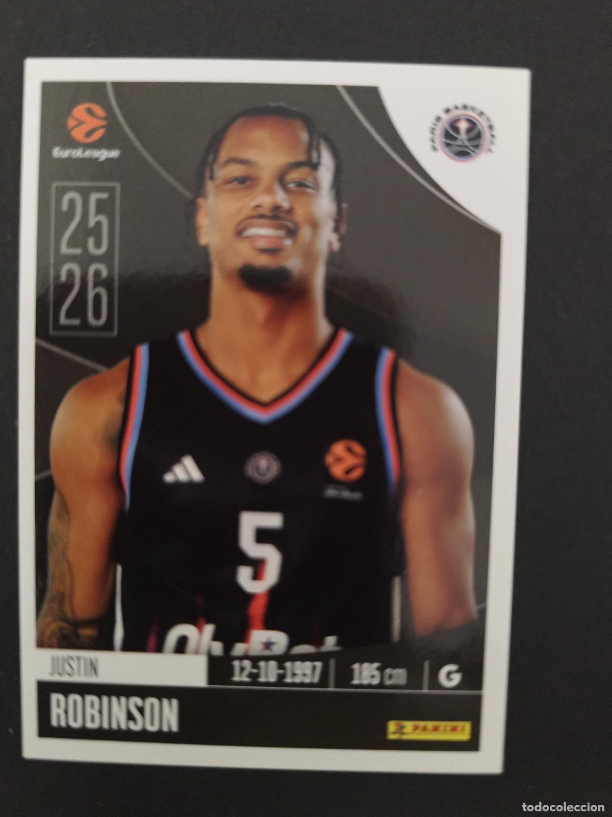 Coleccionismo deportivo: 285 JUSTIN ROBINSON PARIS BASKETBALL EUROLEAGUE 2025 2026 25 26 BALONCESTO
