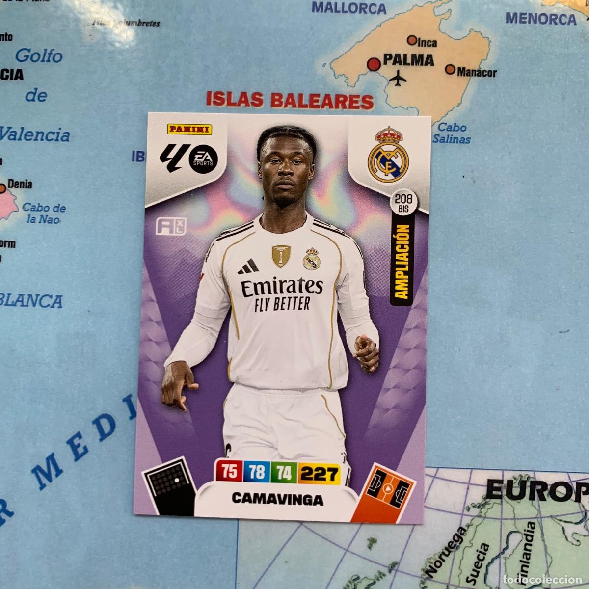 Coleccionismo deportivo: Camavinga ampliacion n&uacute;mero 208 Bis Del Real Madrid cromo adrenalyn XL 25-26 2025-2026
