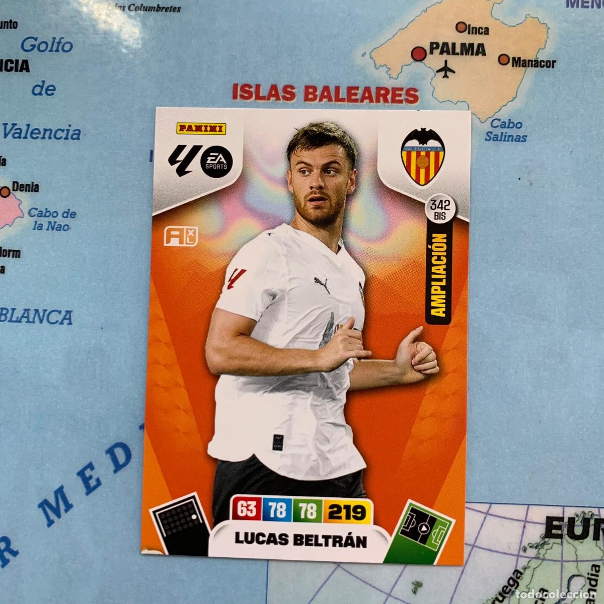 Coleccionismo deportivo: Lucas Beltr&aacute;n ampliacion n&uacute;mero 342 Bis Del Valencia cromo adrenalyn XL 25-26 2025-2026