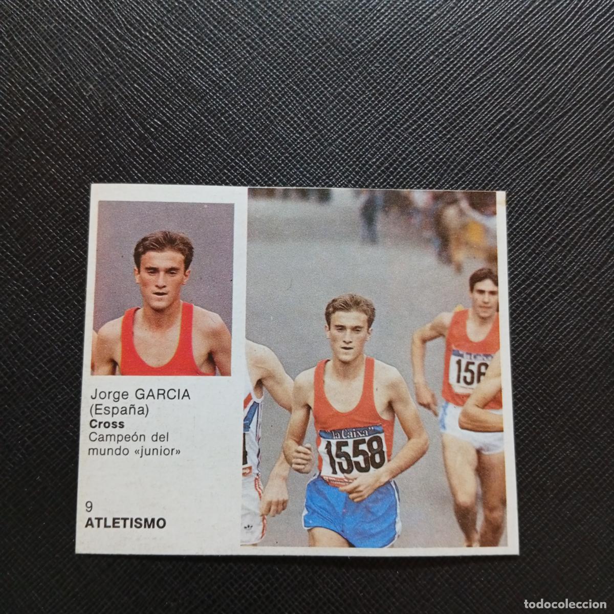 Coleccionismo deportivo: 9 JORGE GARCIA ATLETISMO BRUGUERA ASES DEL DEPORTE MUNDIAL 1983 CROMO 83 - DESPEGADO - B