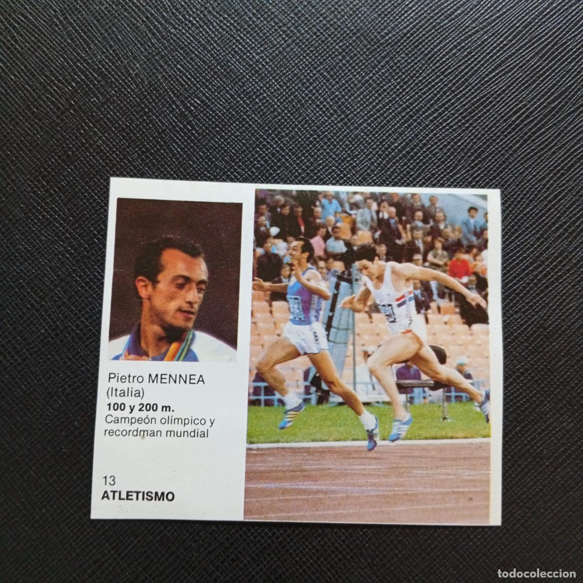 Coleccionismo deportivo: 13 MENNEA ATLETISMO BRUGUERA ASES DEL DEPORTE MUNDIAL 1983 CROMO 83 - DESPEGADO - B