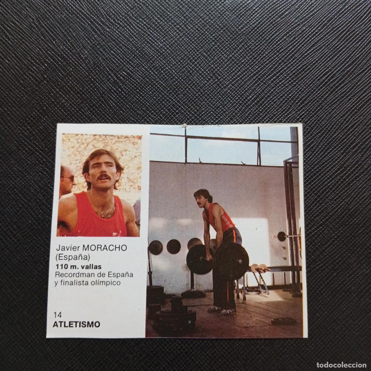 Coleccionismo deportivo: 14 MORACHO ATLETISMO BRUGUERA ASES DEL DEPORTE MUNDIAL 1983 CROMO 83 - DESPEGADO - C