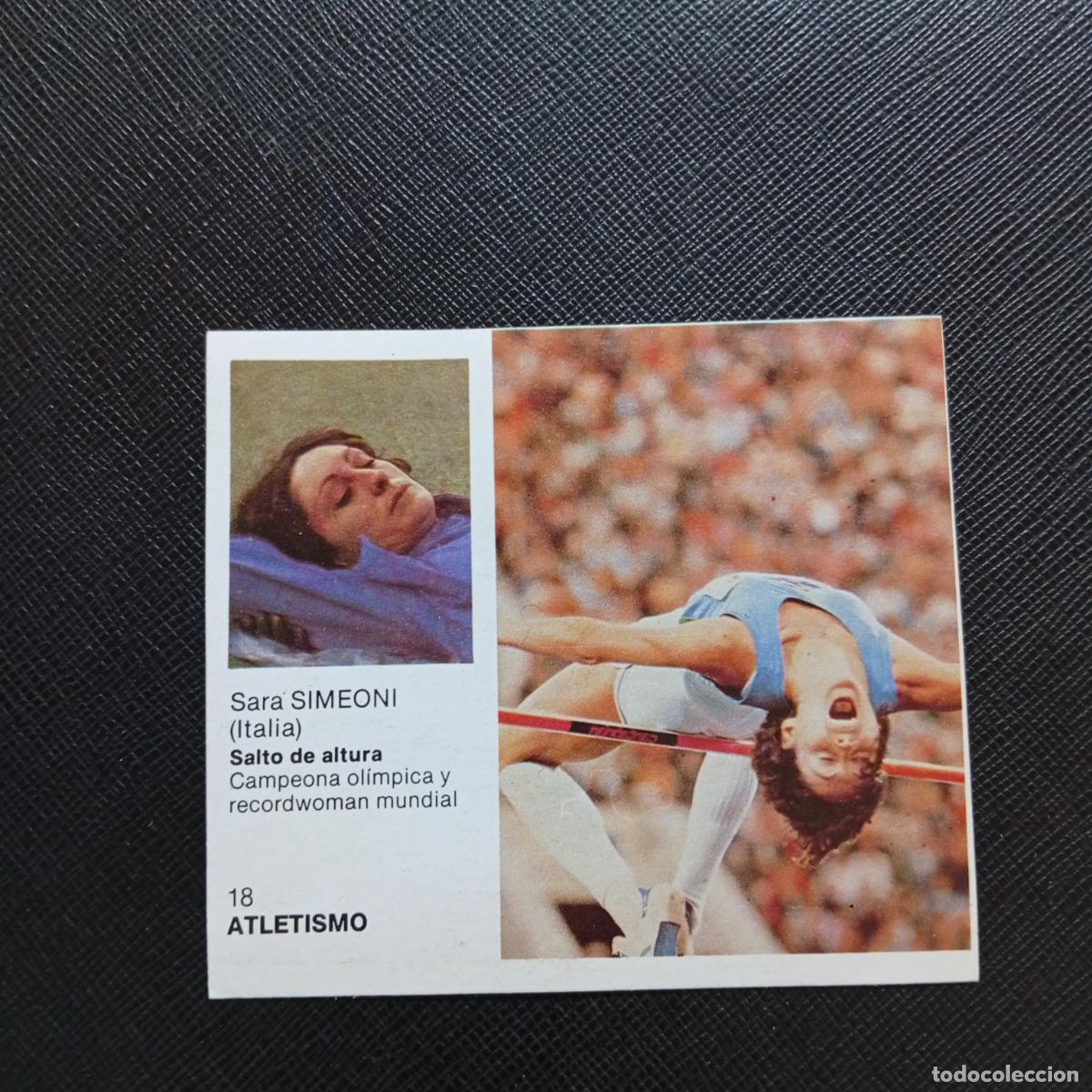 Coleccionismo deportivo: 18 SIMEONI ATLETISMO BRUGUERA ASES DEL DEPORTE MUNDIAL 1983 CROMO 83 - DESPEGADO - C