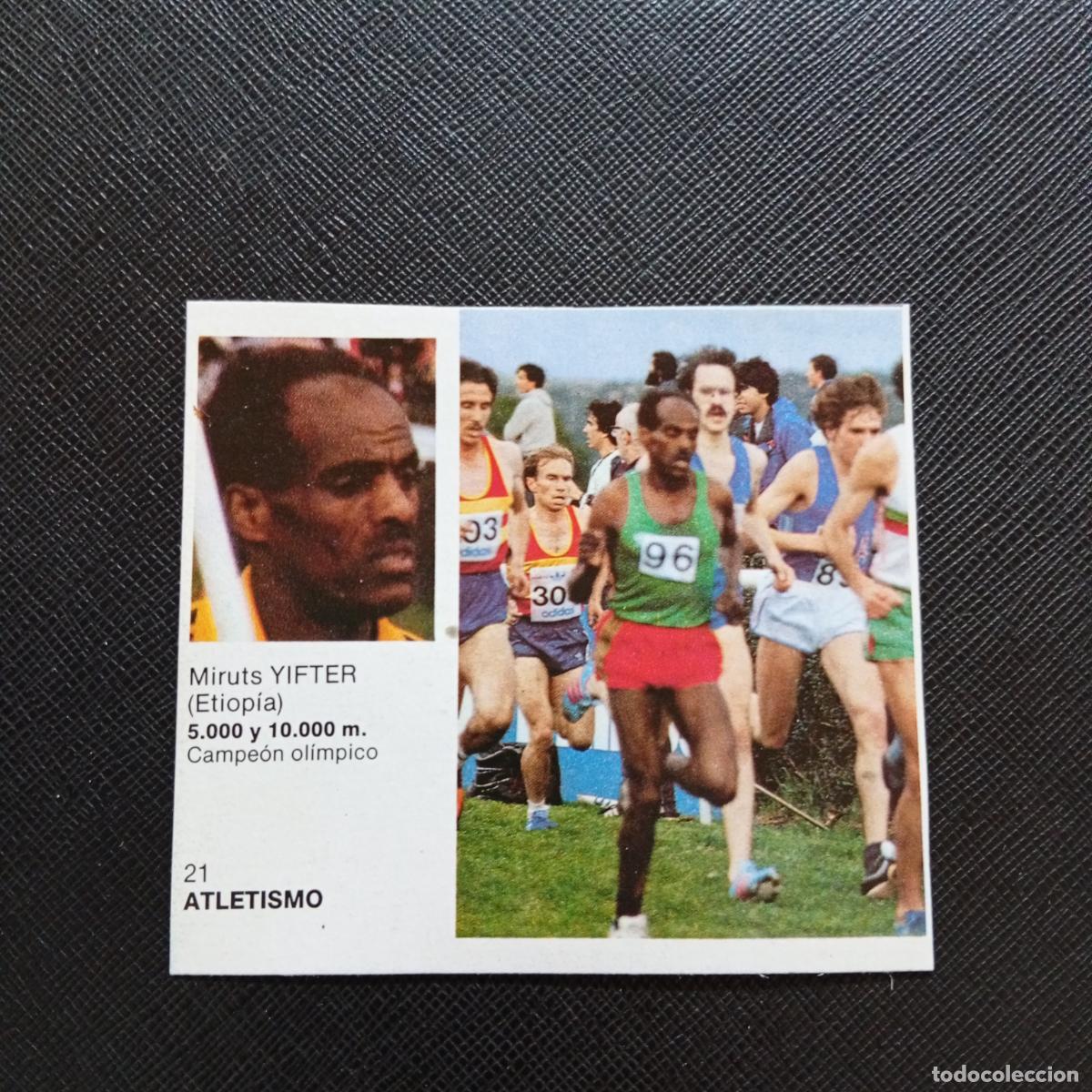 Coleccionismo deportivo: 21 YIFTER ATLETISMO BRUGUERA ASES DEL DEPORTE MUNDIAL 1983 CROMO 83 - DESPEGADO - B