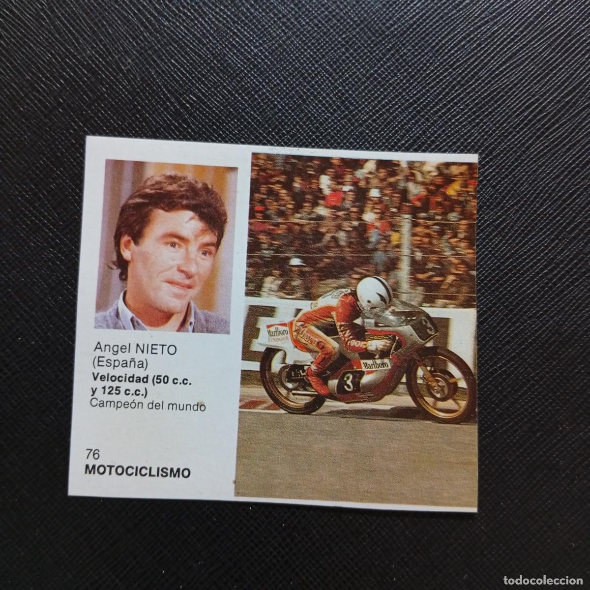 Coleccionismo deportivo: 76 ANGEL NIETO MOTOCICLISMO BRUGUERA ASES DEL DEPORTE MUNDIAL 1983 CROMO 83 - DESPEGADO -