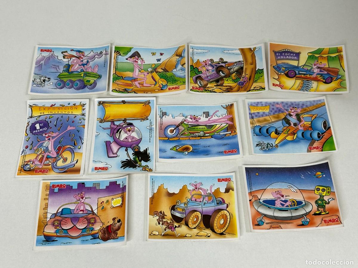 Coleccionismo deportivo: LOTE 11 CROMOS LOS AUTOS LOCOS DE LA PANTERA ROSA BIMBO.PANRICO,PHOSKITOS,CROP&Aacute;N
