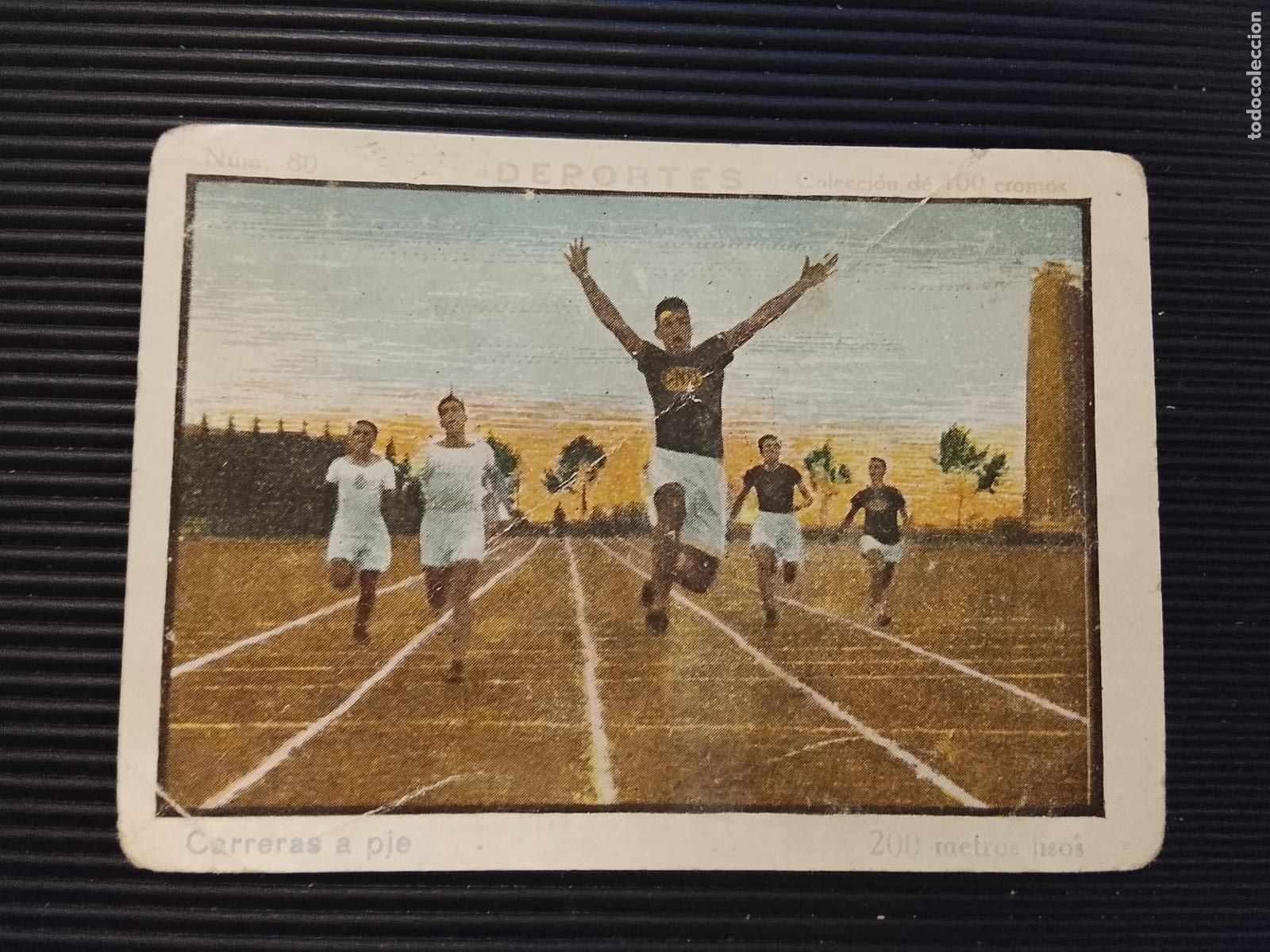 Coleccionismo deportivo: CARRERAS A PIE - DEPORTES - NUMERO 80 - CHOCOLATES ALEJO BORRAS - CROMO ANTIGUO -(115.978-6)