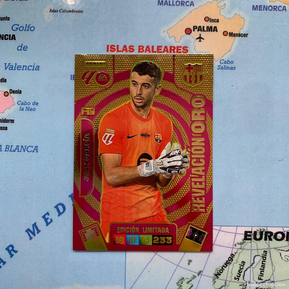 Coleccionismo deportivo: Joan Garc&iacute;a edici&oacute;n limitada revelaci&oacute;n oro Del Barcelona cromo adrenalyn XL 25-26 2025-2026