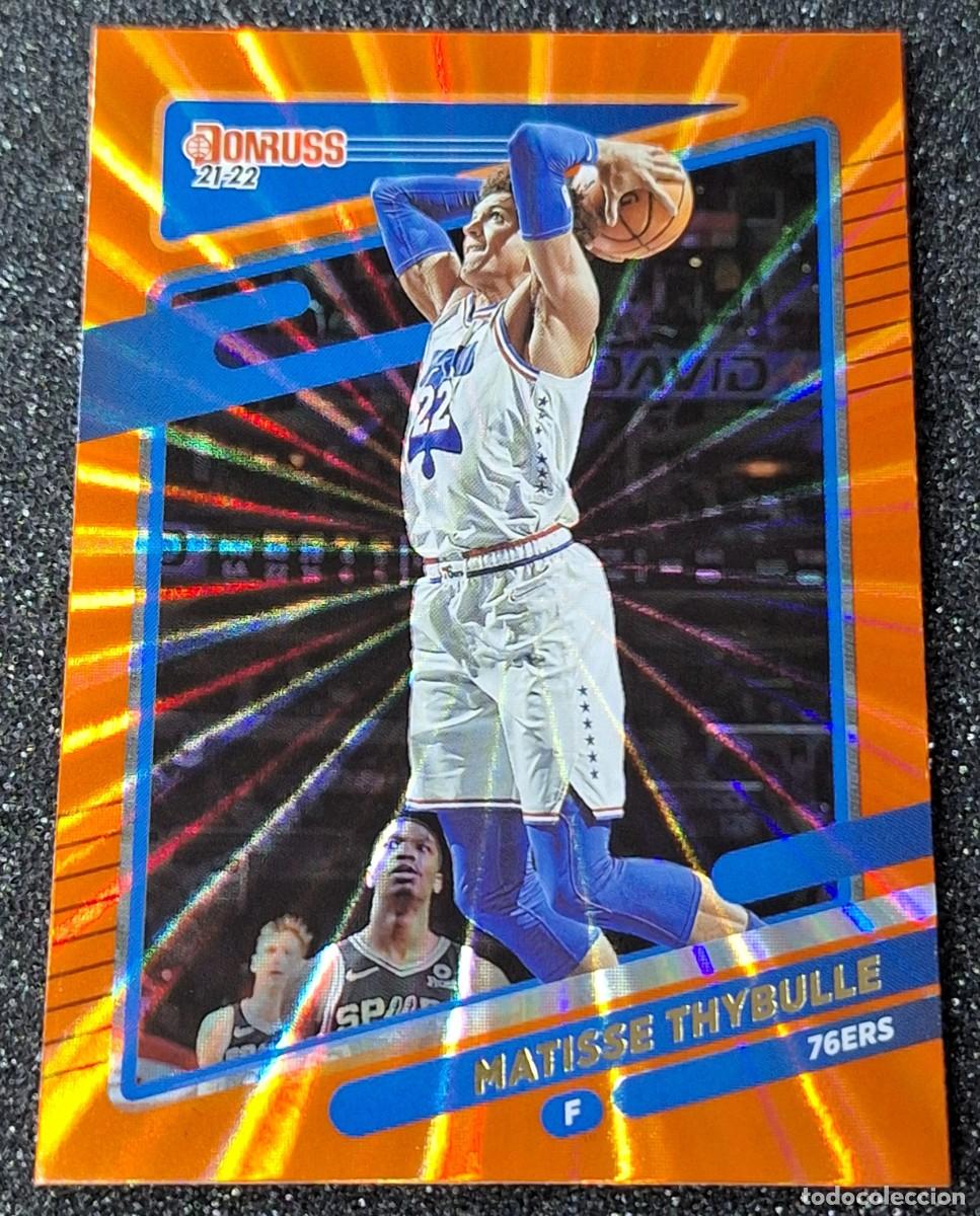 Coleccionismo deportivo: Matisse Thybulle Philadelphia 76ers Panini Donruss Basketball Orange Laser
