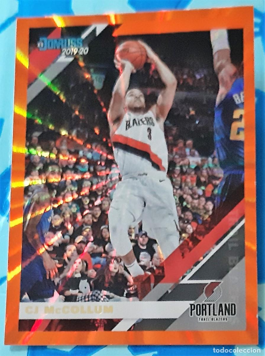 Coleccionismo deportivo: CJ McCollum Portland Trail Blazers Panini Donruss Basketball Orange Laser