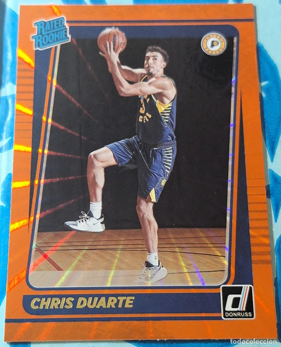 Coleccionismo deportivo: Chris Duarte Indiana Pacers Panini Donruss Basketball Orange Laser Rated Rookie RC