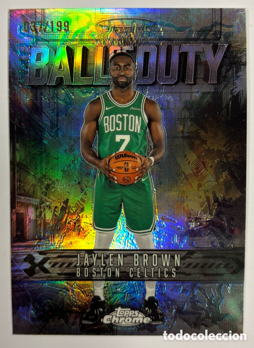 Coleccionismo deportivo: JAYLEN BROWN (BOSTON CELTICS). CARTA TOPPS CHROME NBA BALL OF DUTY AQUA RETRACTOR NUMERADA 37/199