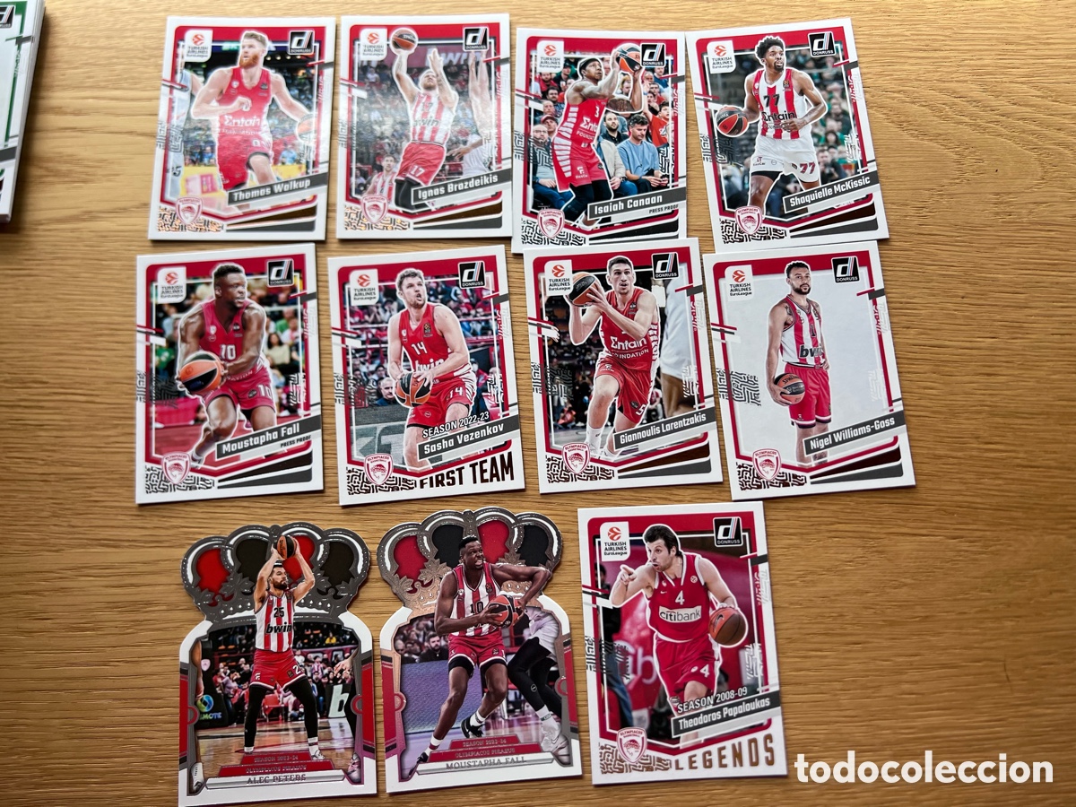 Coleccionismo deportivo: Lote cards Euroleague Olympiacos cromos baloncesto Euroliga