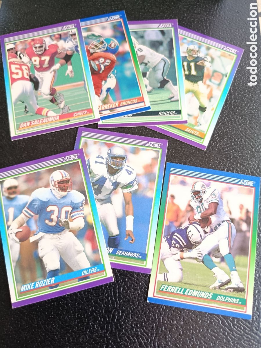 Coleccionismo deportivo: Lote 7 cromos NFL SCORE TEAM 1990