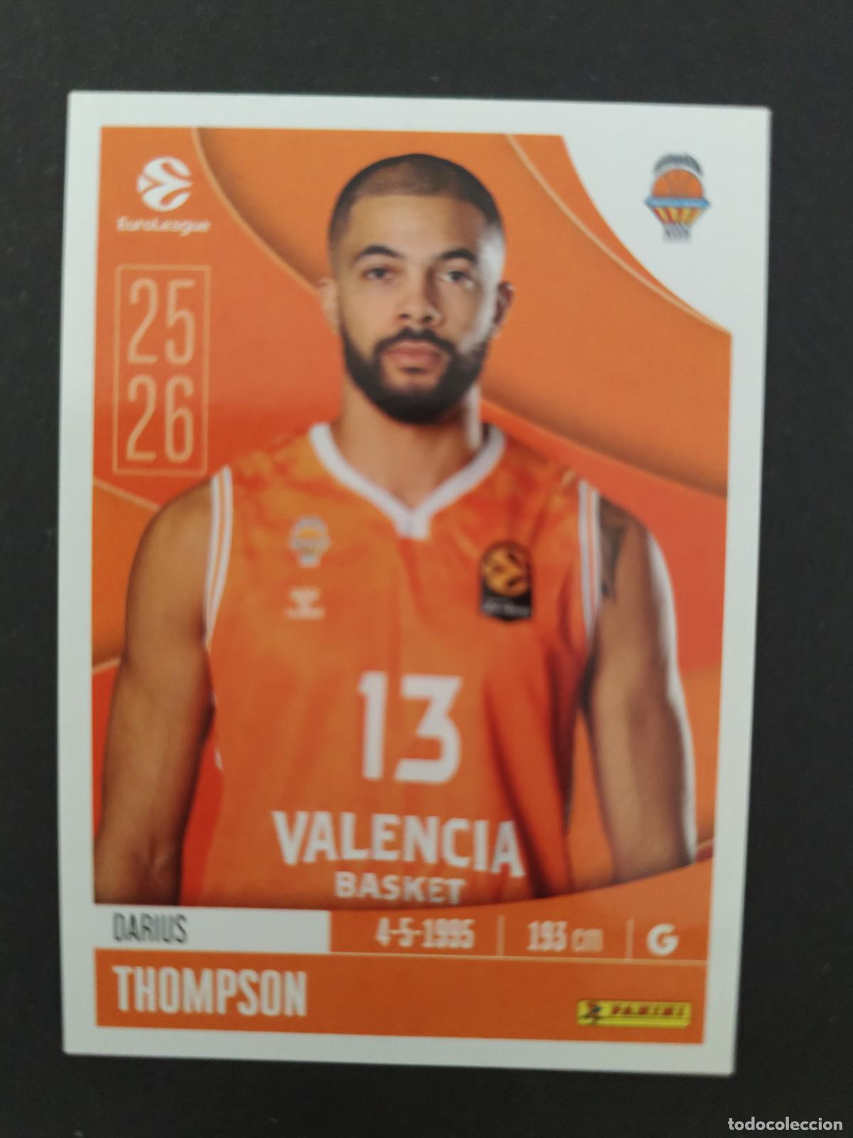 Coleccionismo deportivo: 341 DARIUS THOMPSON VALENCIA BASKET EUROLEAGUE 2025 2026 25 26 BALONCESTO