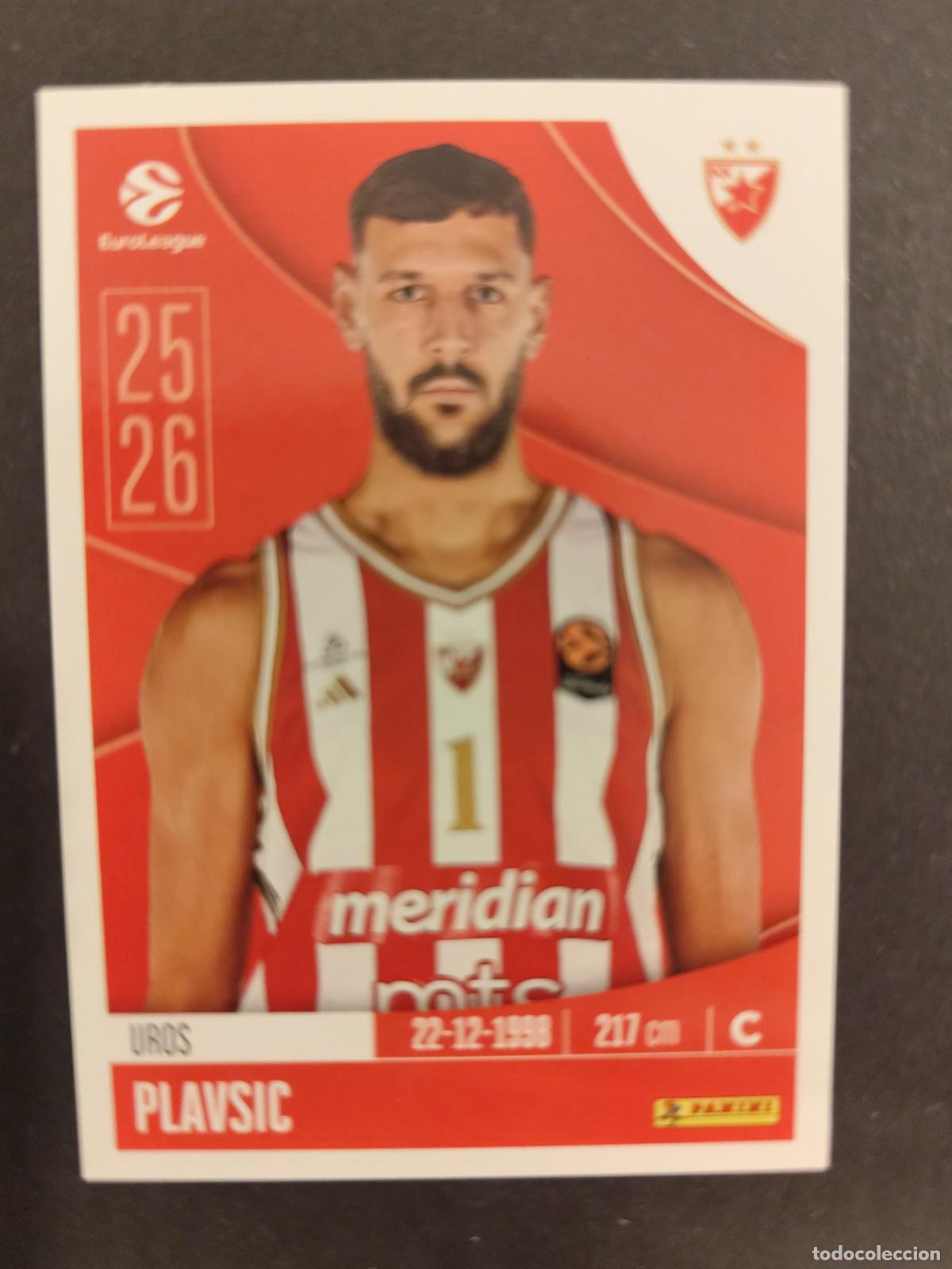 Coleccionismo deportivo: 108 UROS PLAVSIC ESTRELLA ROJA BELGRADO EUROLEAGUE 2025 2026 25 26 BALONCESTO