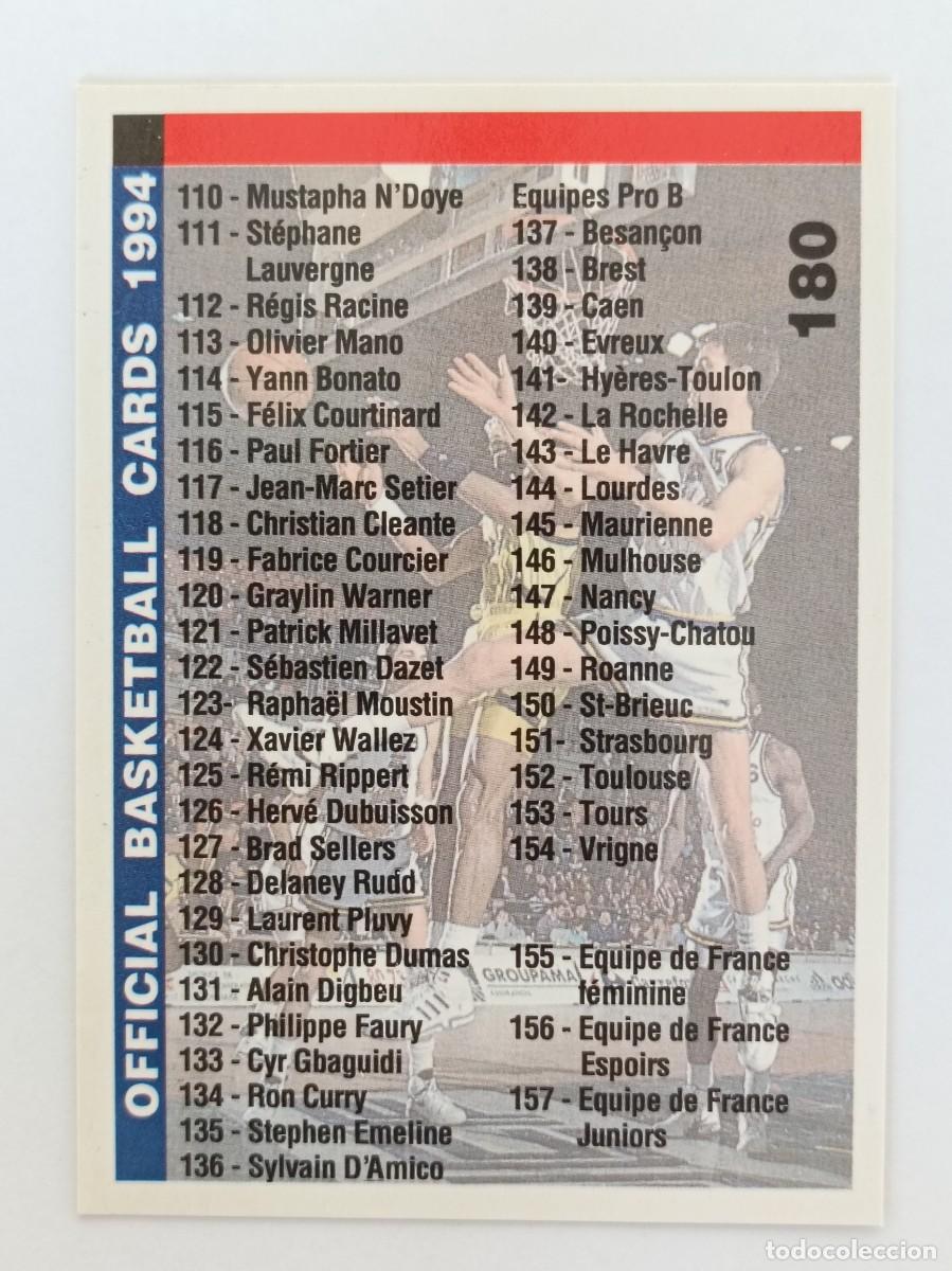 Coleccionismo deportivo: #180 CHECKLIST (110-180) CARDS LNB FRANCIA 93/94 PANINI