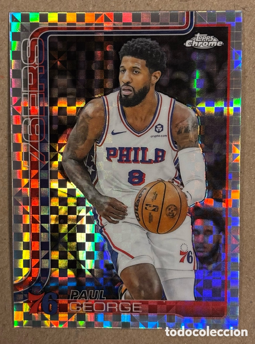 Coleccionismo deportivo: PAUL GEORGE (PHILADELPHIA 76ers). CARTA X-FRACTOR TOPPS CHROME NBA 2025. #171.