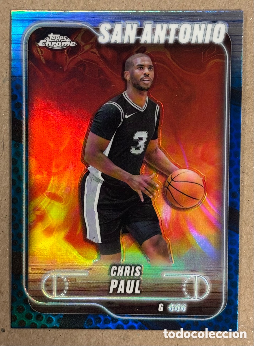 Coleccionismo deportivo: CHRIS PAUL (SAN ANTONIO). CARTA BLUE REFRACTOR TOPPS CHROME NBA 2024. #162.
