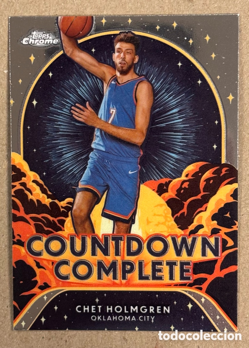 Coleccionismo deportivo: CHET HOLMGREN (OKLAHOMA CITY THUNDER). CARTA COUNTDOWN COMPLETE. TOPPS CHROME NBA 2024 #CC-4