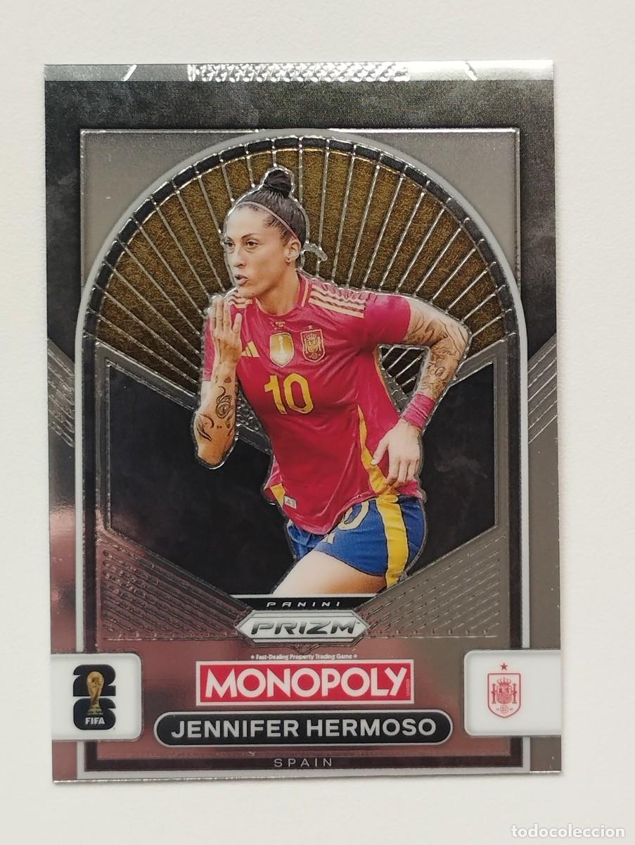 Coleccionismo deportivo: CROMO CARD WORLD CUP 2026 26 PANINI MONOPOLY PRIZM 98 JENNIFER HERMOSO ESPA&Ntilde;A ERROR DE CORTE