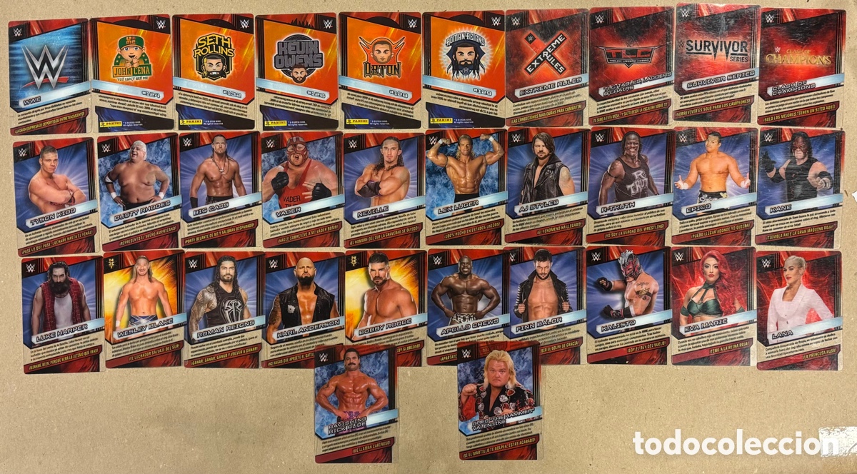 Coleccionismo deportivo: WWE ACTION CARDS. LOTE DE 32 CARTAS COLECCI&Oacute;N WWE PRESING CATCH. PANINI 2015.