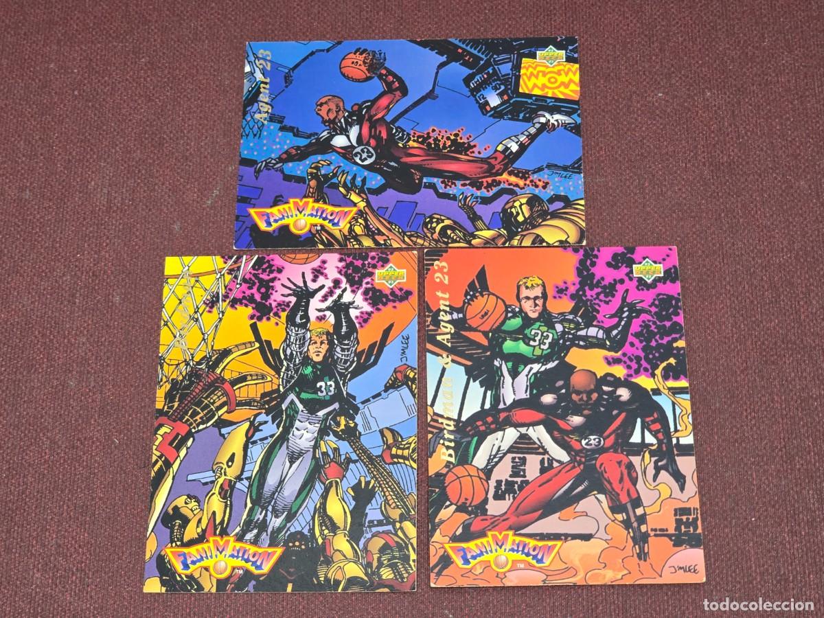 Coleccionismo deportivo: Lote 3 Cromos / Tarjetas Upper Deck 1993 - Fanimation - Jordan / Larry Bird *Birdman - Agent 23