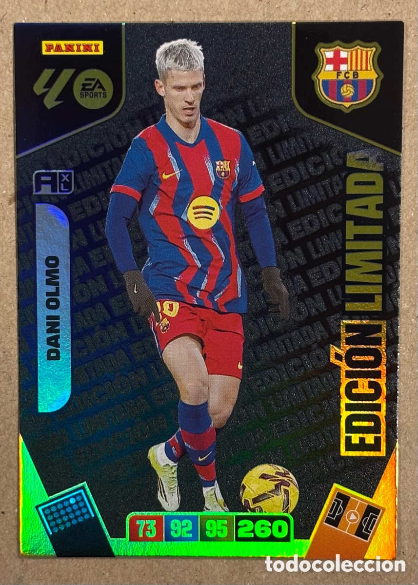 Coleccionismo deportivo: DANI OLMO (FC BARCELONA). CARTA EDICI&Oacute;N LIMITADA PANINI ADRENALYN XL LIGA 2025/26.