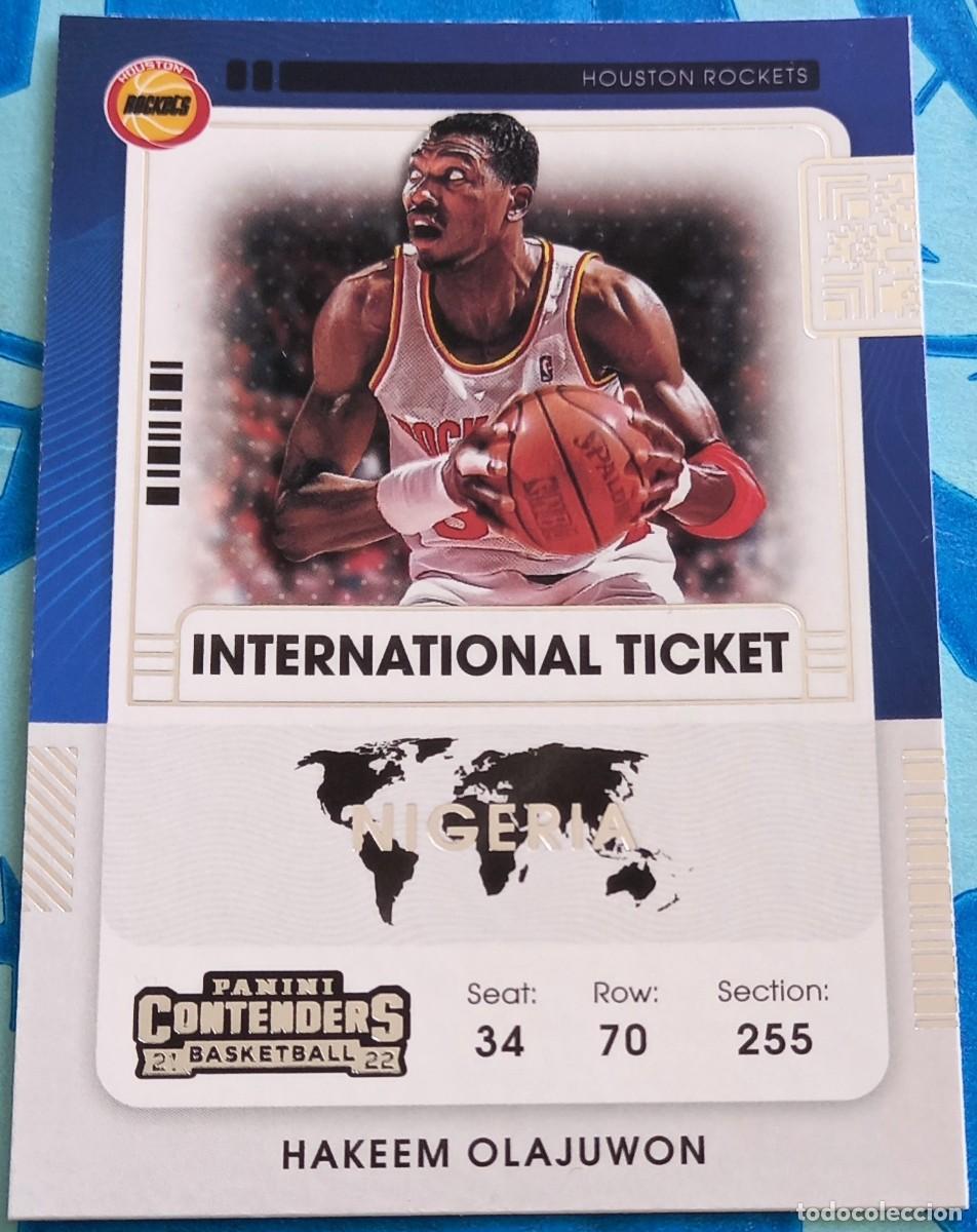 Coleccionismo deportivo: Hakeem Olajuwon Houston Rockets Panini Contenders Basketball International Ticket