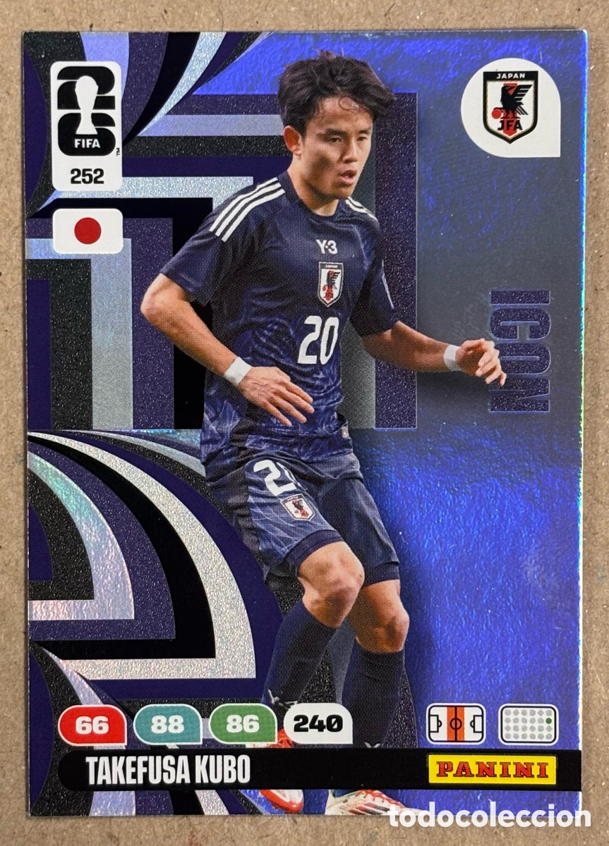 Coleccionismo deportivo: TAKEFUSA KUBO (JAP&Oacute;N). CARTA ICON PANINI FIFA WORLD CUP 2026 ANDRENALYN XL. #252.