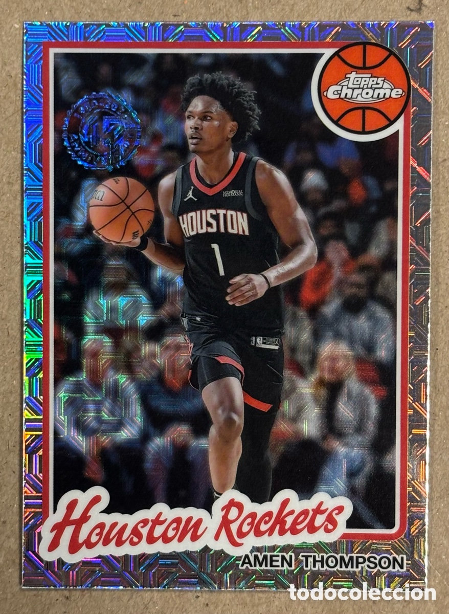 Coleccionismo deportivo: AMEN THOMPSON (HOUSTON ROCKETS). CARTA MOJO REFRACTOR #TC-AT NBA TOPPS 1980 CHROME 2025.