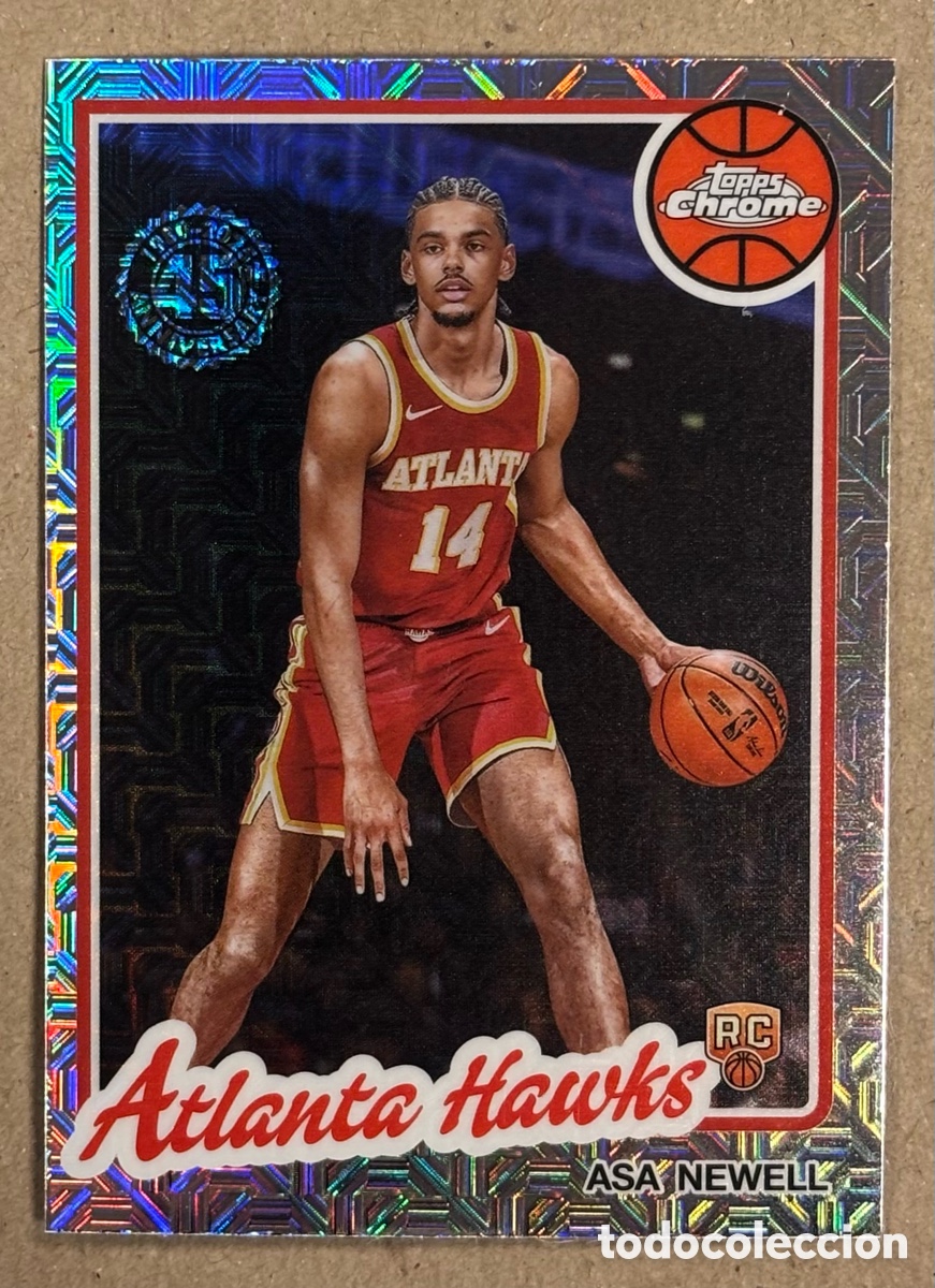 Coleccionismo deportivo: ASA NEWELL (ATLANTA HAWKS). CARTA ROOKIE CARD MOJO REFRACTOR #TC-AN NBA TOPPS 1980 CHROME 2025