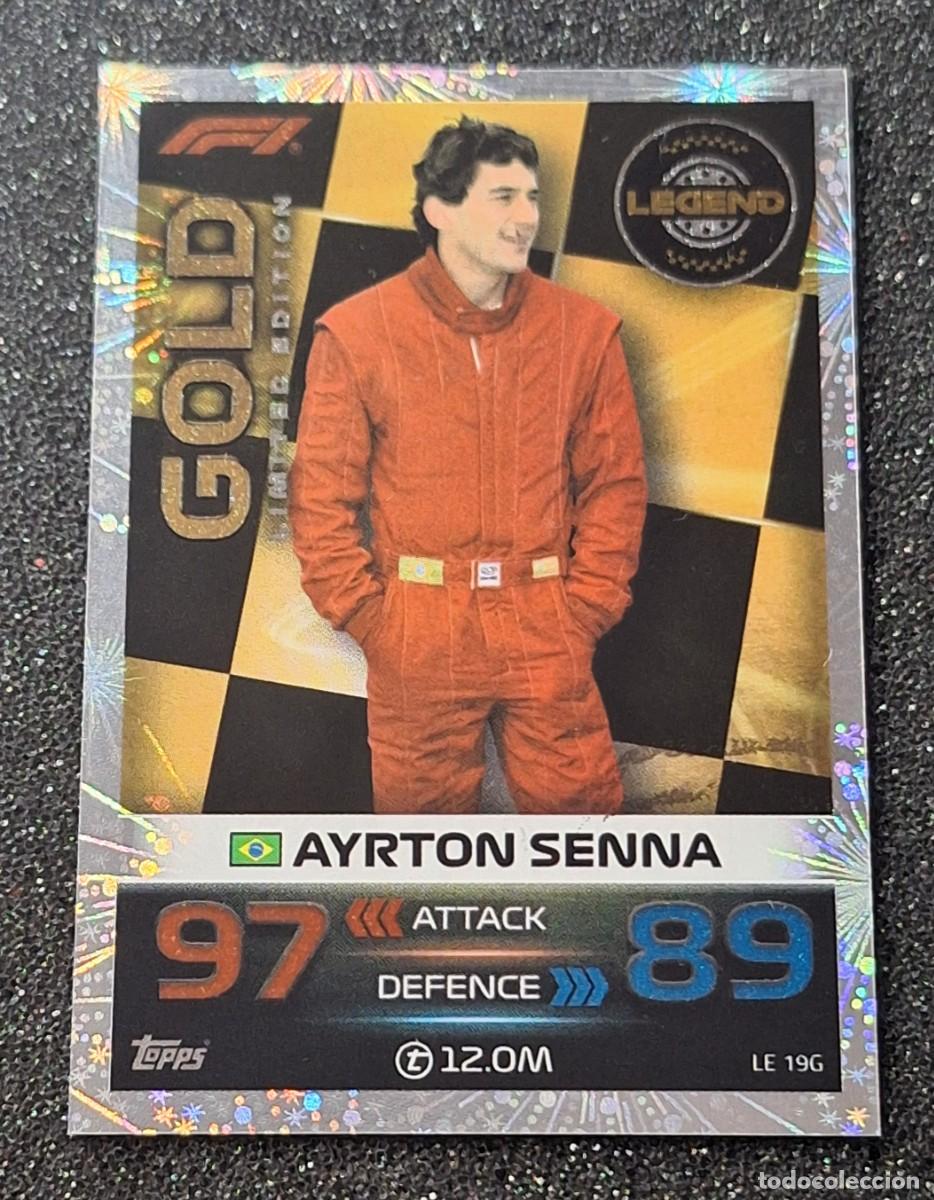 Coleccionismo deportivo: Ayrton Senna Topps Formula 1 F-1 Turbo Attax Gold Limited Edition Legend