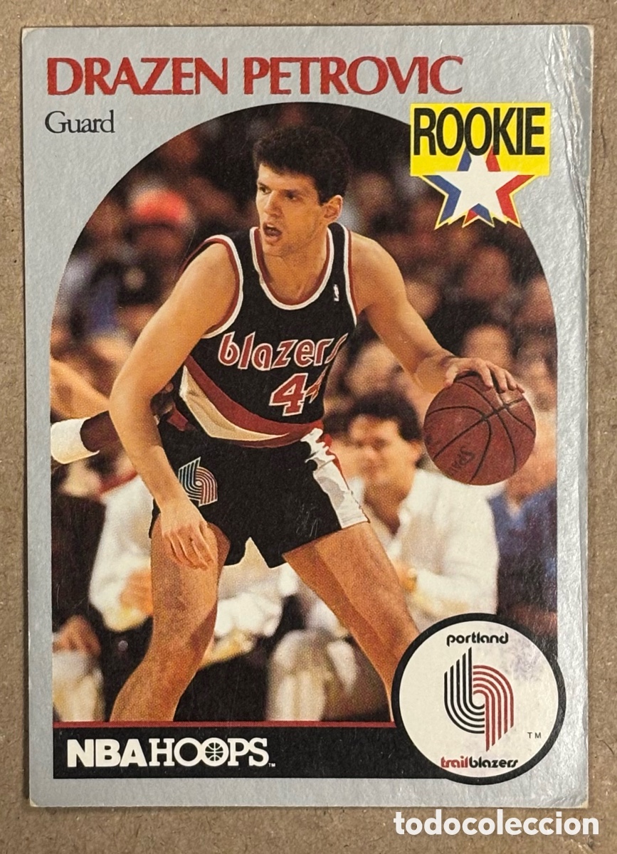 Coleccionismo deportivo: DRAZEN PETROVIC (PORTLAND TRAIL BLAZERS). CARTA ROOKIE CARD NBA HOOPS 1990/91.