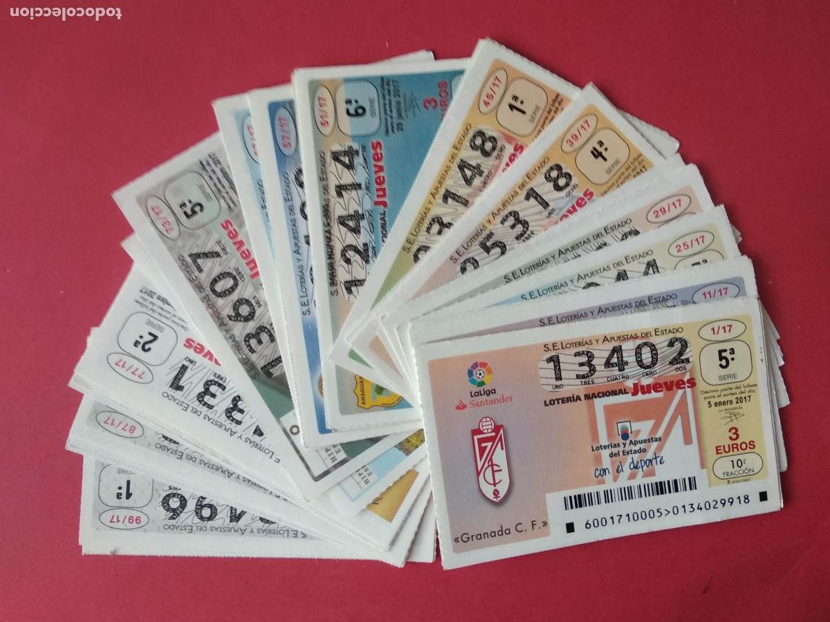 Coleccionismo deportivo: LOTERIA NACIONAL A&Ntilde;O 2017 COMPLETO DE LOS JUEVES